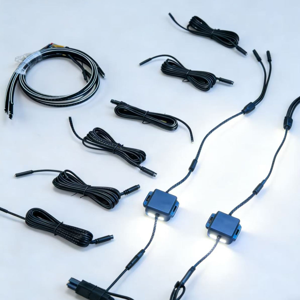 XTSDD Car Interior Ambient Lights,18 in 1 128 Colorful LED Acrylic Fiber Optic Strip